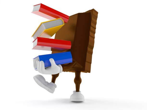 istock Chocolate character carrying books 1168753823