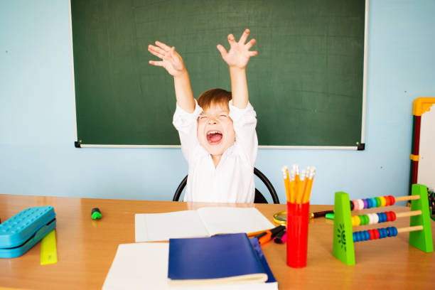 istock Child having a Eureka moment and Eureka concept for genius student, university education and future aspirations. Back to school concept 1168754590