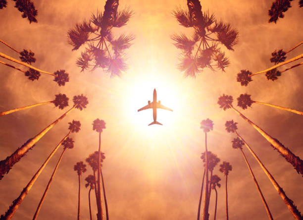 Airplane landing in California