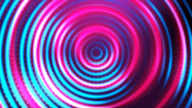 Orbits speed energy power digital innovation data transfer, neon colorful laser light path on stage with glare in cyber space background. Neon bokeh blur light line of global digital world model 3D rendering. las órbitas aceleran la transferencia de datos de innovación digital de energía, la ruta de luz láser de colorne en el escenario con el deslumbramiento en el fondo del espacio cibernético. línea de luz de desenfoque neón bokeh del modelo 3d del mund