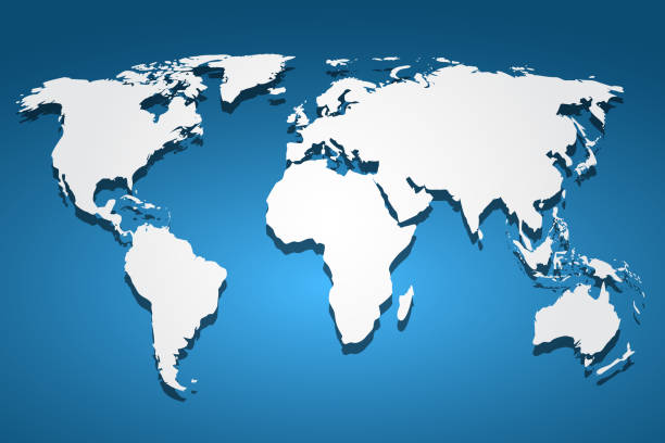 istock White World Map, continents of the planet - stock vector 1168764481