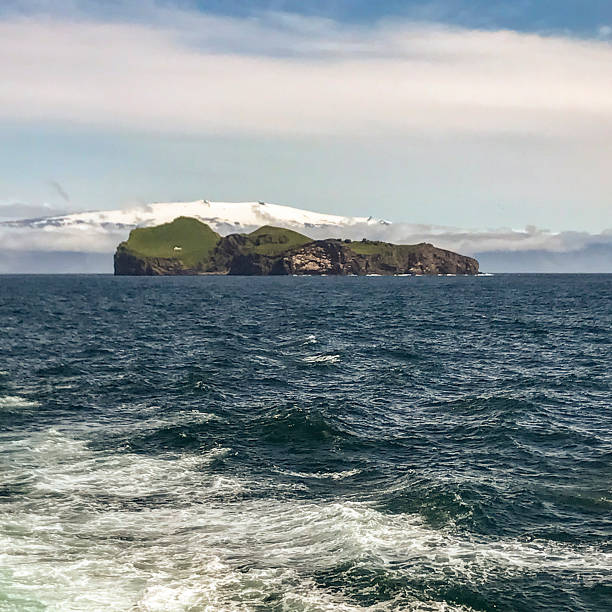 View of volcanic cliffs in Iceland