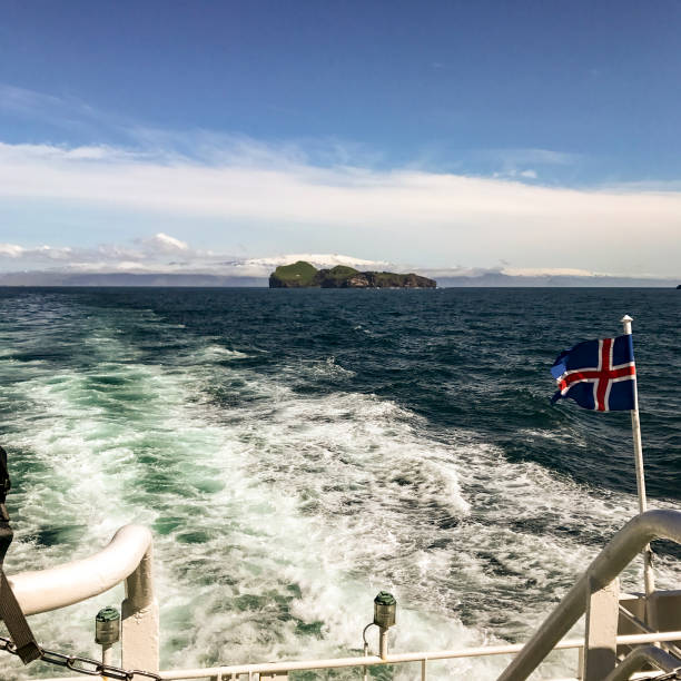 View of volcanic cliffs in Iceland