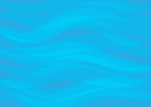 ilustrações de stock, clip art, desenhos animados e ícones de abstract vector blue lines wave layer shape zigzag concept background flat design style illustration. - water ocean