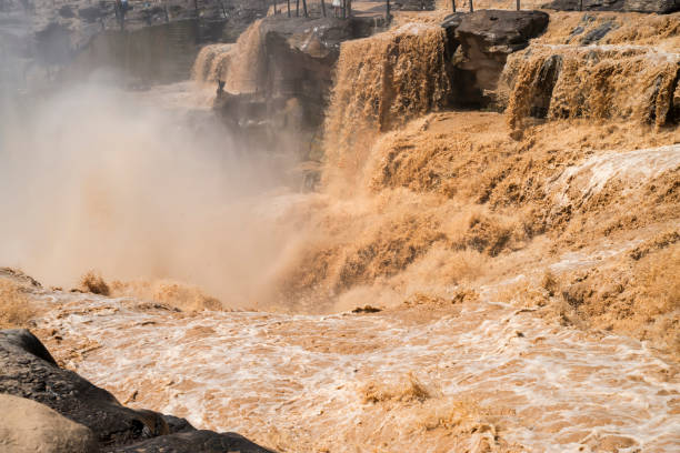 The world's largest yellow waterfall - the Yellow River hukou waterfall.Hukou town, ji county, linfen city, Shanxi Province, China