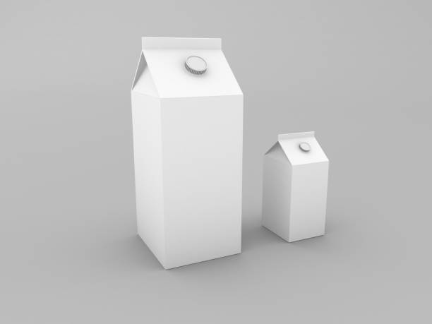 istock Two packs of juice mock up on gray background. 1168768368