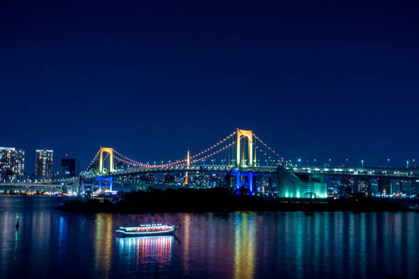 istock Night view of Rainbow Bridge Tokyo Japan. 1168768406
