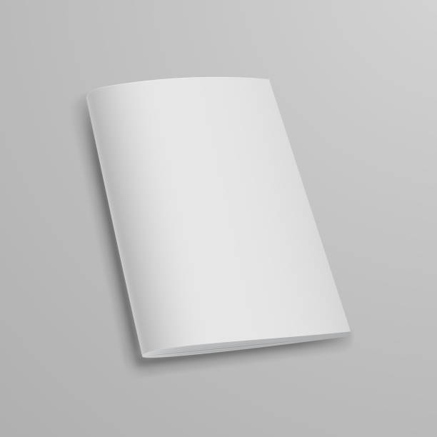 istock Realistic White Book Mock Up Template Background. Blank Cover Of Magazine. Vector Illustration. 1168772853