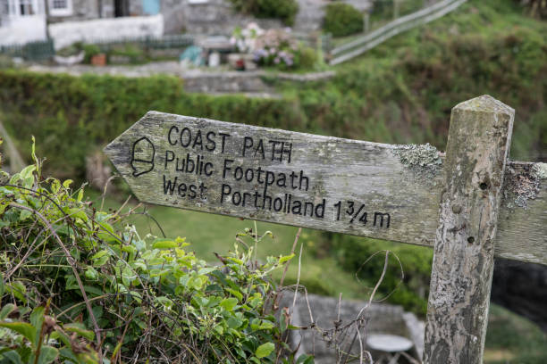 istock West Portholland coast path sign 1168773337