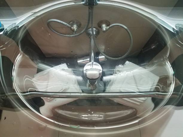 istock transparent glass sink or basin in bathroom or restroom 1168775149