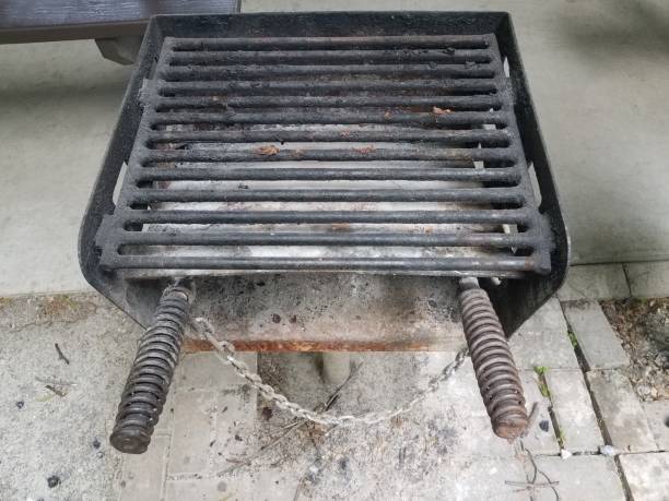 istock dirty barbecue grill metal with charcoal ash 1168776338