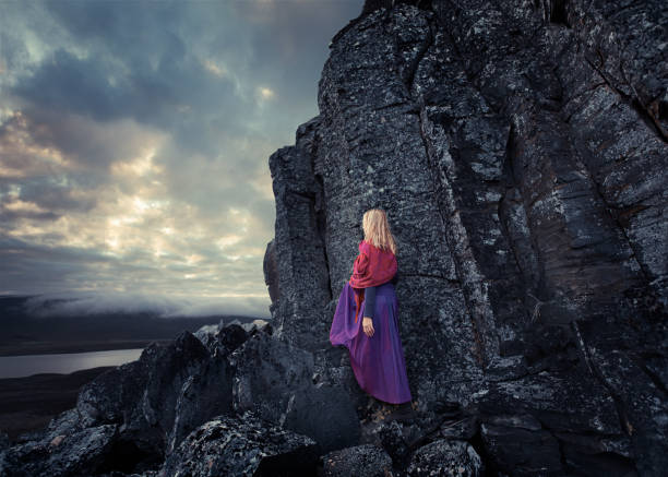istock Ethereal woman looking at the view in Iceland 1168777718