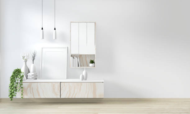 istock Mock up cabinet in modern white room Japanese - zen style,minimal designs. 3D rendering 1168783080