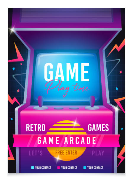 웹 - retro revival video game joystick gamer stock illustrations