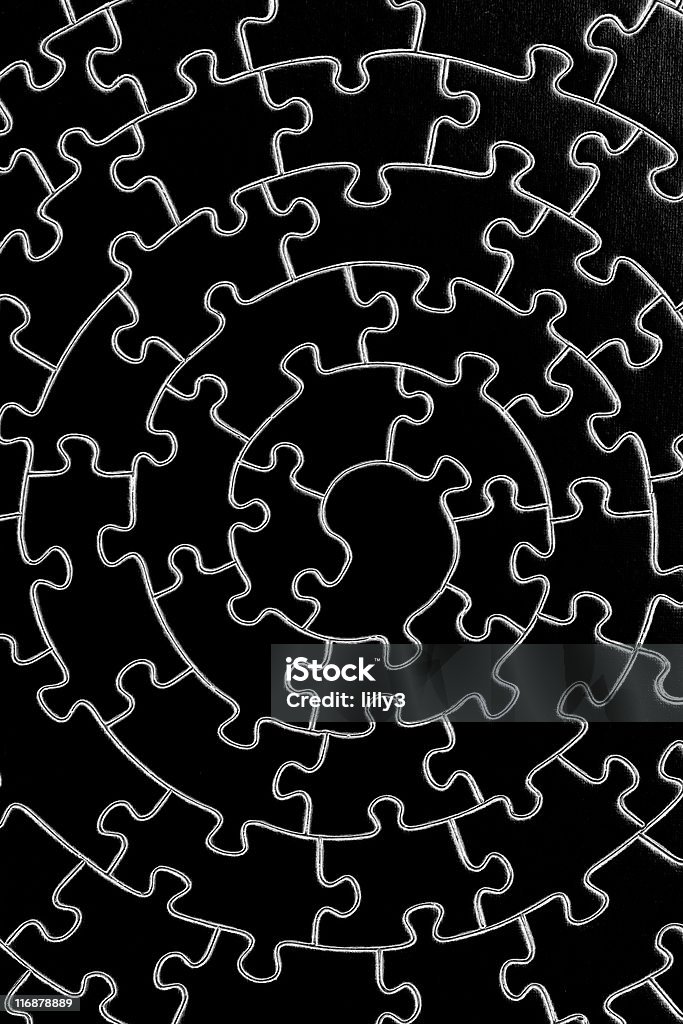 Completare jigsaw in bianco e nero - Foto stock royalty-free di Decidere