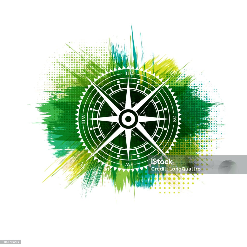Windrose Color Schemes Green Grunge Frame Windrose Background Stock Illustration - Download ...