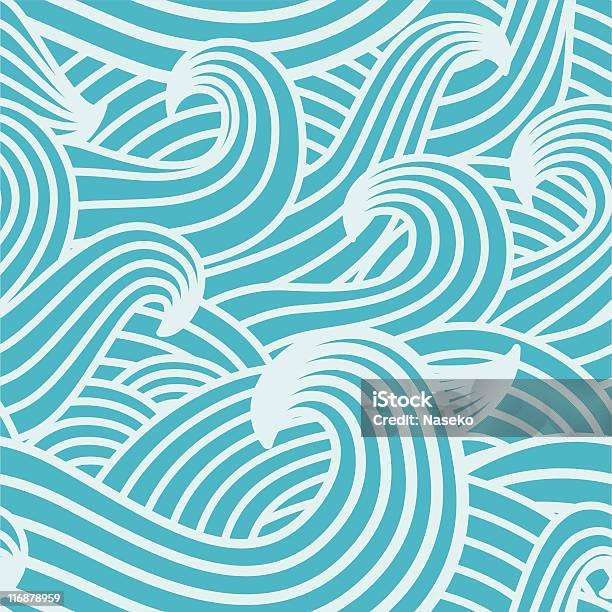 Волны Бесшовные Текстуры — стоковая векторная графика и другие изображения на тему Волновой рисунок - Волновой рисунок, Волна, Море