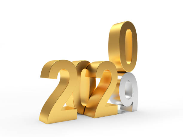istock The silver number 9 changes to golden number 0. 1168793528
