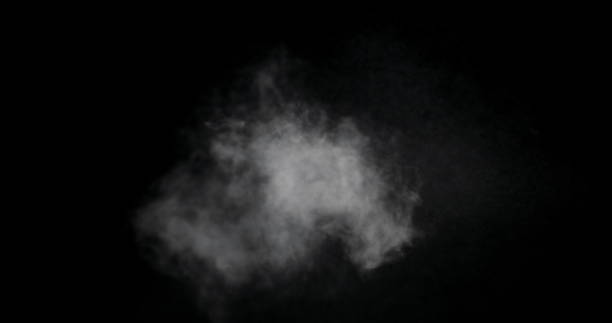 istock White Smoke Trail Isolated on Black Background 1168796882