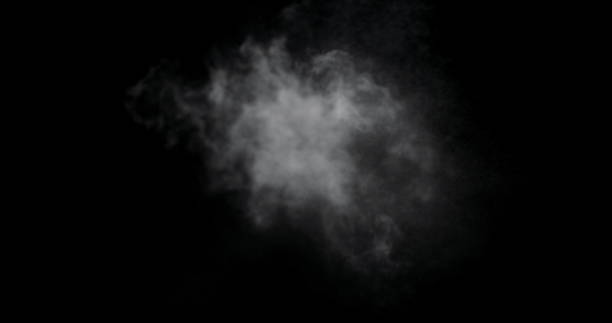 istock White Smoke Trail Isolated on Black Background 1168796886