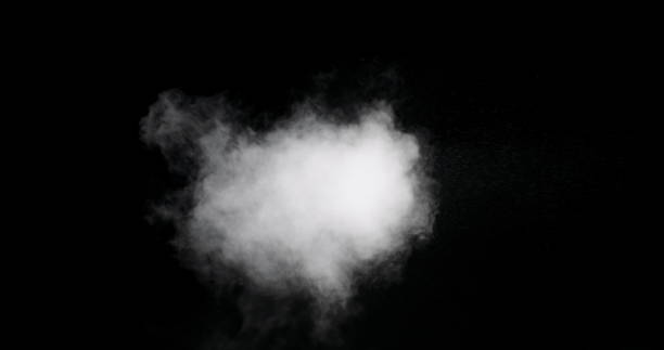 istock White Smoke Trail Isolated on Black Background 1168797104