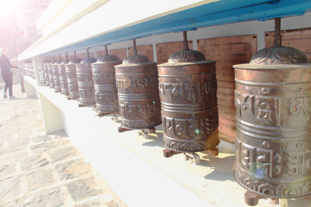 istock Buddhist prayer wheels on one of stupas in Nepal 1168799029