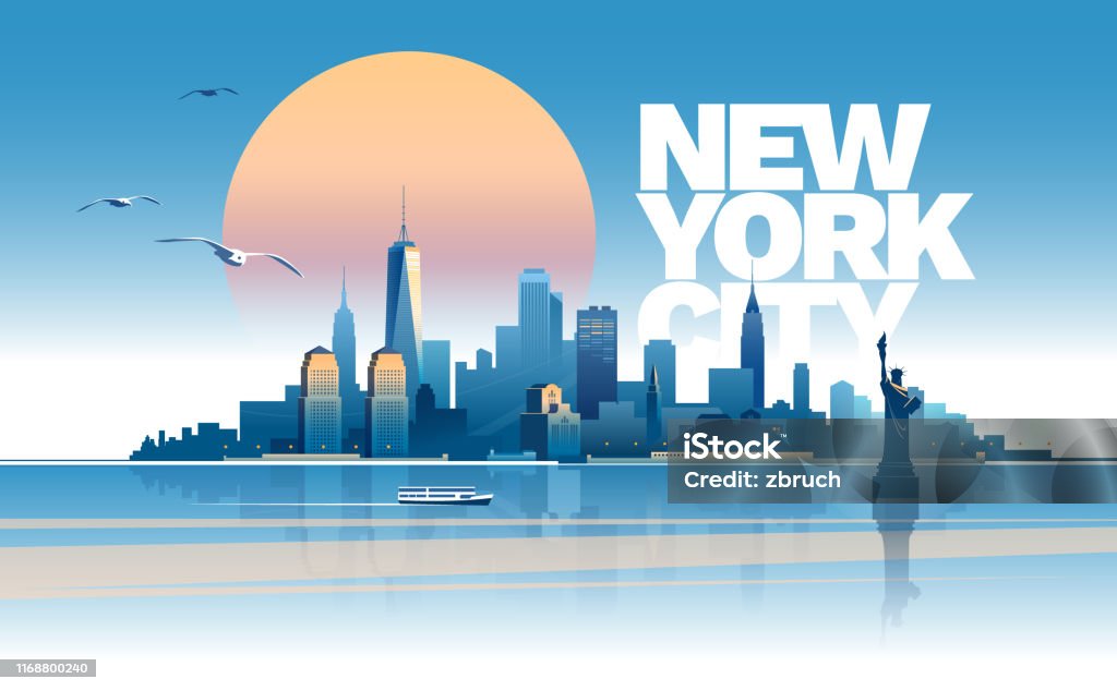 Skyline von New York City - Lizenzfrei New York City Vektorgrafik