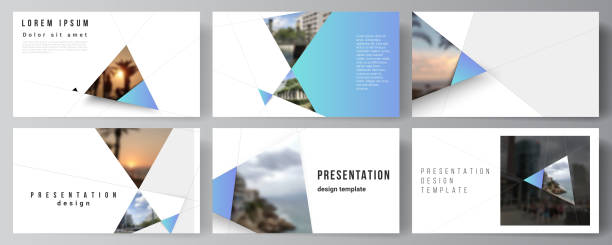 The minimalistic abstract vector layout of the presentation slides design business templates. Creative modern background with blue triangles and triangular shapes. Simple design decoration. The minimalistic abstract vector layout of the presentation slides design business templates. Creative modern background with blue triangles and triangular shapes. Simple design decoration portfolio photos stock illustrations