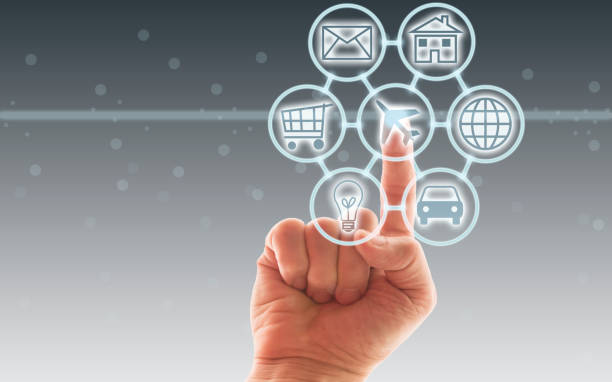 istock Digital marketing SEO search engine optimization via omnichannel communication network icon on computer software application development and online mobile smart device app technology 1168803215