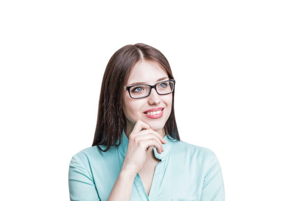 istock Smiling young woman in glasses, isolated 1168806205