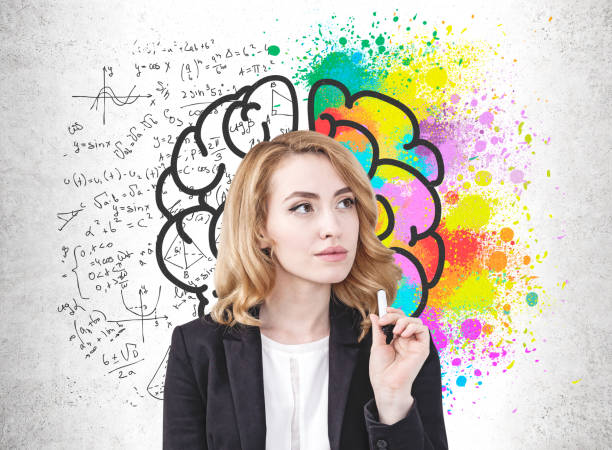 istock Pensive woman with marker, brainstorm and science 1168806571