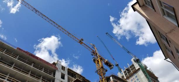 istock Photos Construction View With Building Cranes 1168807446