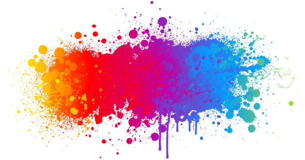 Rainbow paint splash Rainbow paint splash abstract vector background spray paint background stock illustrations