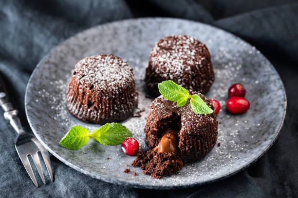 istock Lava cake, molten core fondant chocolate cake 1168808017