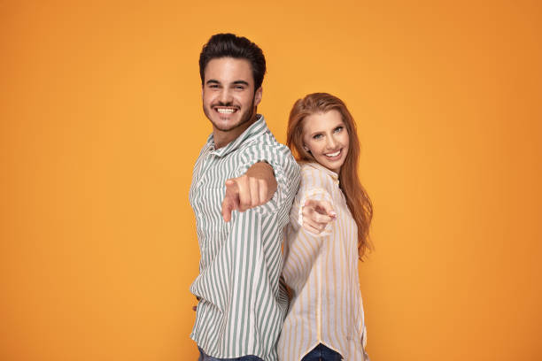 istock Beautiful couple smiling, posing together. 1168810956