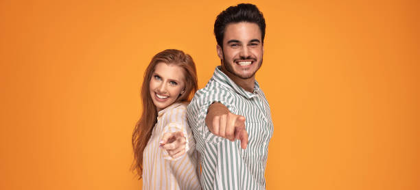 istock Beautiful couple smiling, posing together. 1168811008