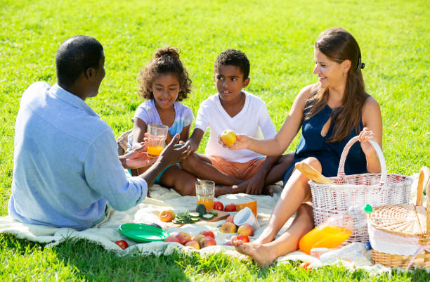 istock Parents with daughter and son at picnic 1168811070