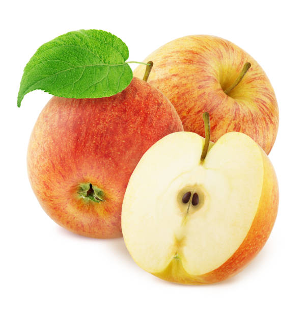istock Composition with whole and cutted red apples isolated on a white background. 1168813598