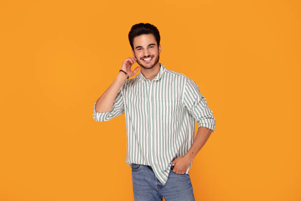 istock Happy handsome man smiling to the camera. 1168814541