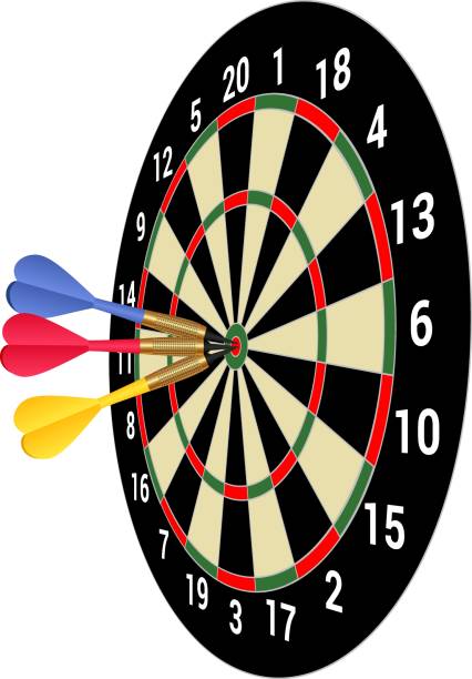 rzutki - dartboard bulls eye vector pub stock illustrations