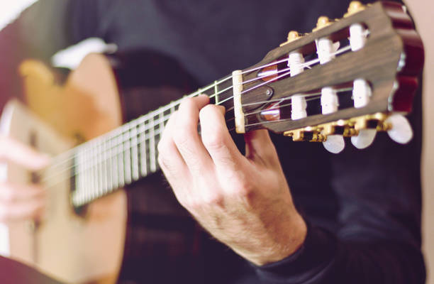 istock guitar lessons, musician plays on stage 1168824467