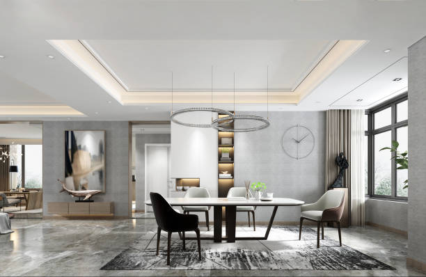 3D Render of Living and dining room