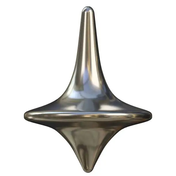 3D rendering illustration of a spinning top