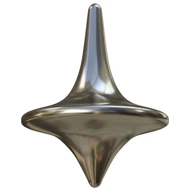 3D rendering illustration of a spinning top