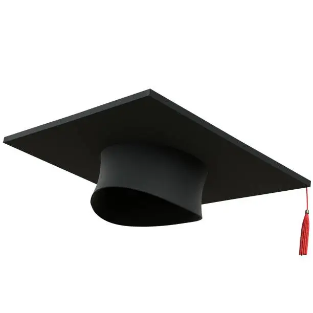 3D rendering illustration of a square academic cap