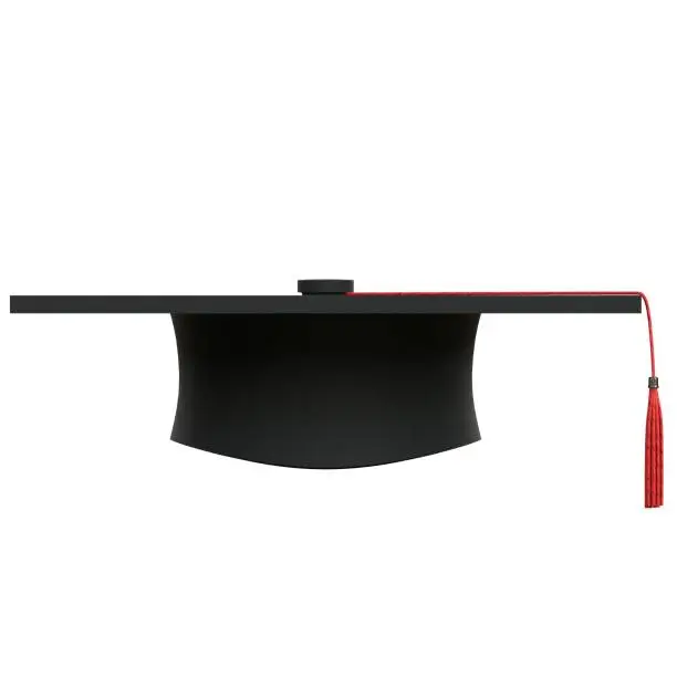 3D rendering illustration of a square academic cap