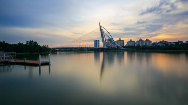istock Jetty at lakeside during sunset at Pullman, Putrajaya, 1168845050