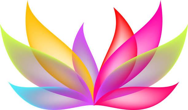 ilustraciones, imágenes clip art, dibujos animados e iconos de stock de flor de colores - lotus leaf