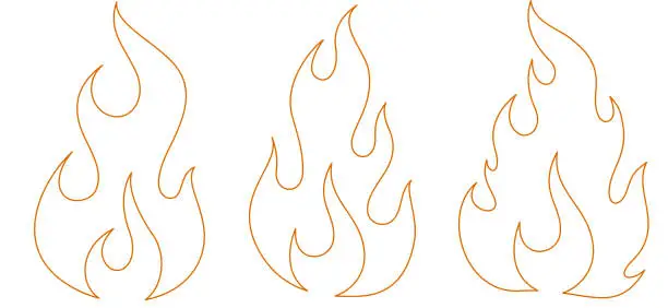 Vector illustration of fire outline