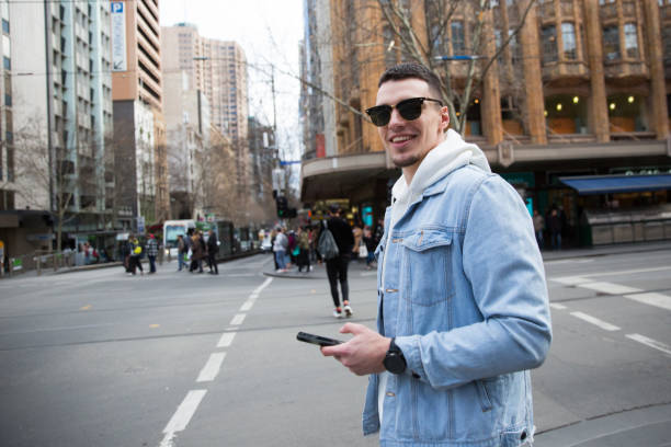 Male Tourist Downtown Melbourne